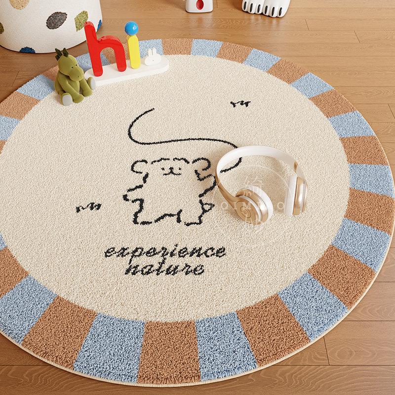 Puppy Picture Bedroom Decor Cute Carpet Round Carpets for Living Room Thick Plush Lounge Washable Floor Mat Home Fluffy Soft Rug