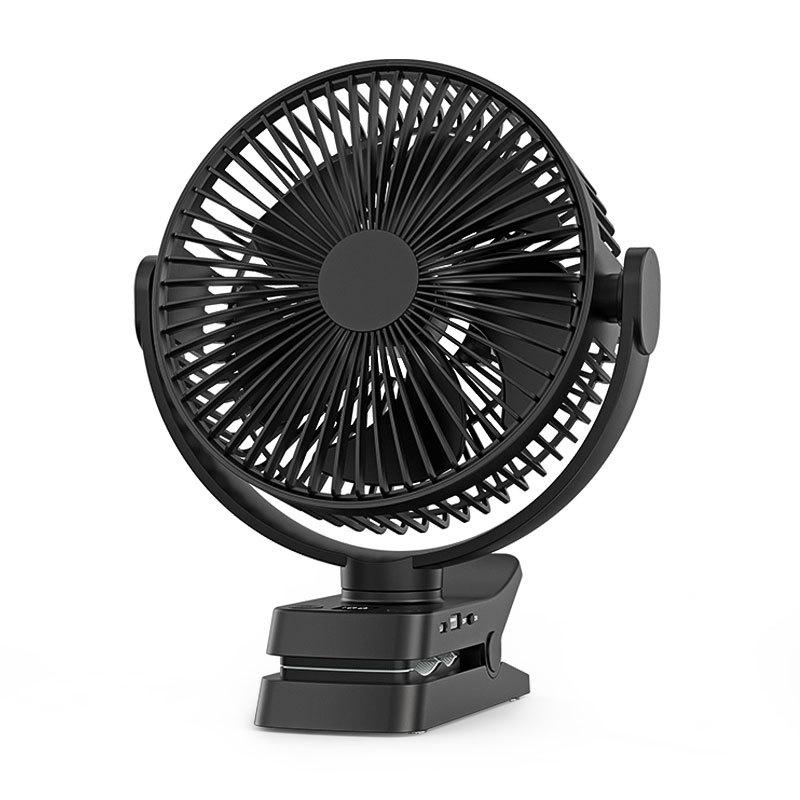 USB Air Circulation Clip Fan with Night Light 5-Speed Quiet Operation 360° Rotatable Smart Timer Desk Fan for Home Dormitory Use