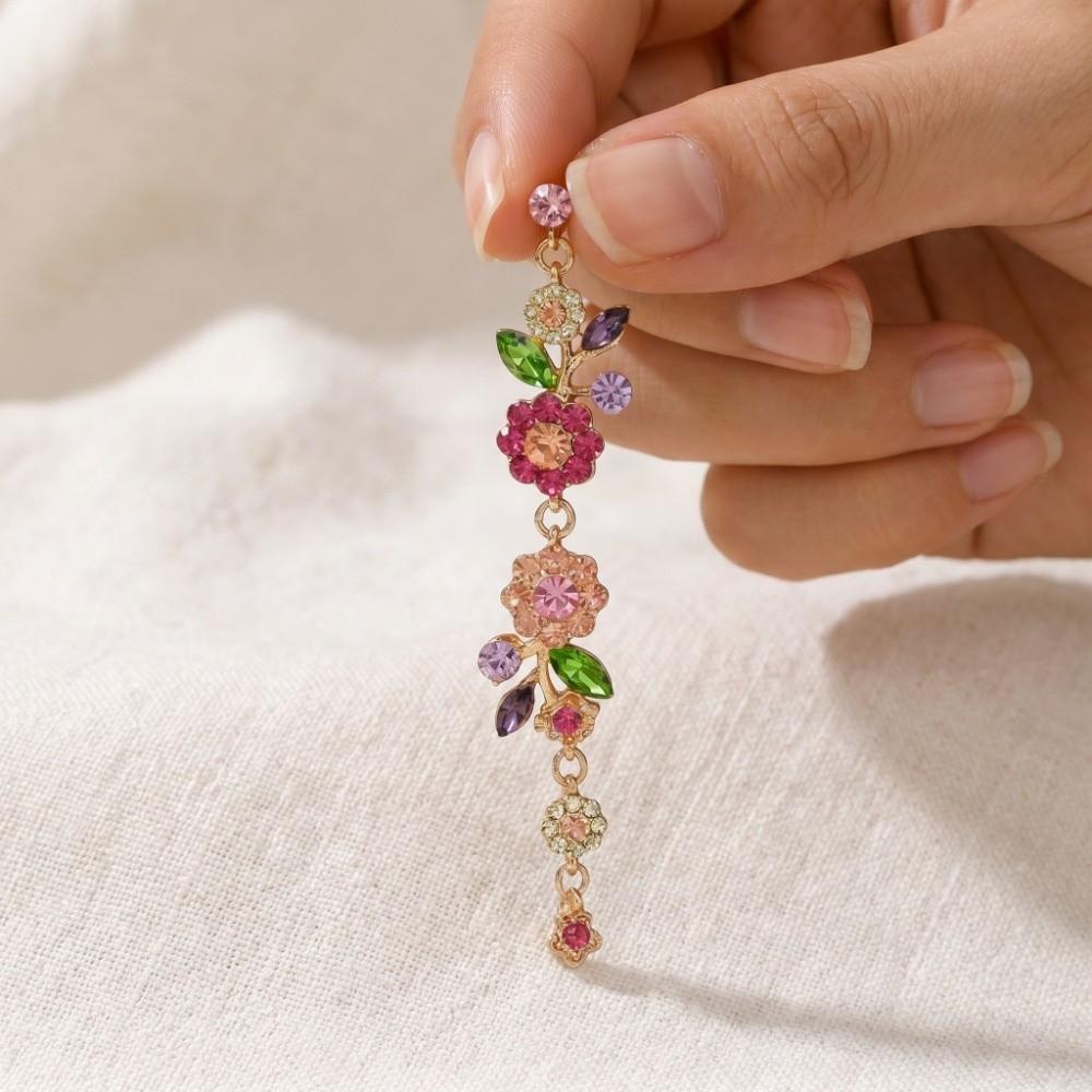 1 Pair Embellished Vintage Boho Style Earrings Long Dangle Earrings Flower Drop Earrings  Wedding