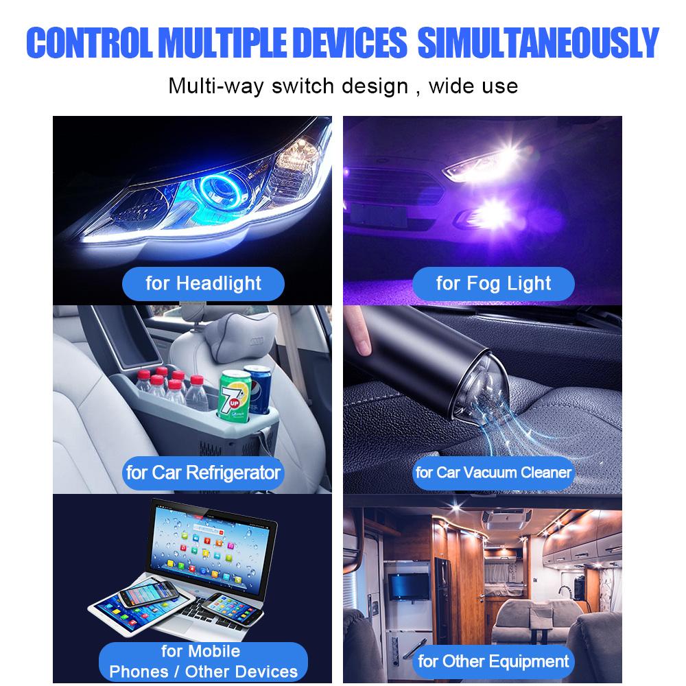 Dual USB Port Outlet Combination 12~24V Circuit Control Car Switch Panel LED Digital Voltmeter