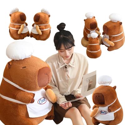 Neue Kochmütze Capybara Brot Weich Puppen Kissen Tiere Cartoon Lustig Baby Wurfkissen Spielzeug Geburtstagsgeschenke für Mädchen Jungen
