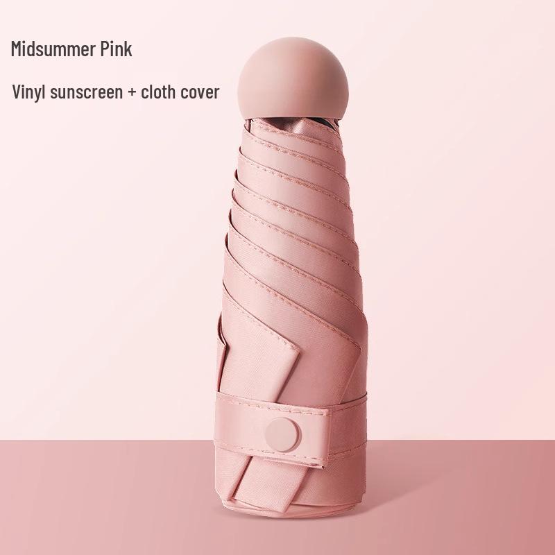 Mini Ultralight Five-Fold Anti-UV Umbrella - Portable Dual-Use for Sun and Rain, Customizable Women's Sunshade.