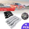 Car Chrome Door Handle for Renault Clio V 5 Lutecia BF    Luxuriou Black Carbon Fiber Cover Trim Sticker Accessorie