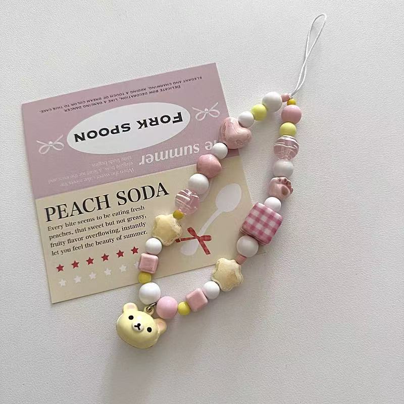 Ins Cute Bell Bear Pendant, Mobile Phone Chain, Ccd Camera Hanging Chain Decoration, Cute New Chain, Niche
