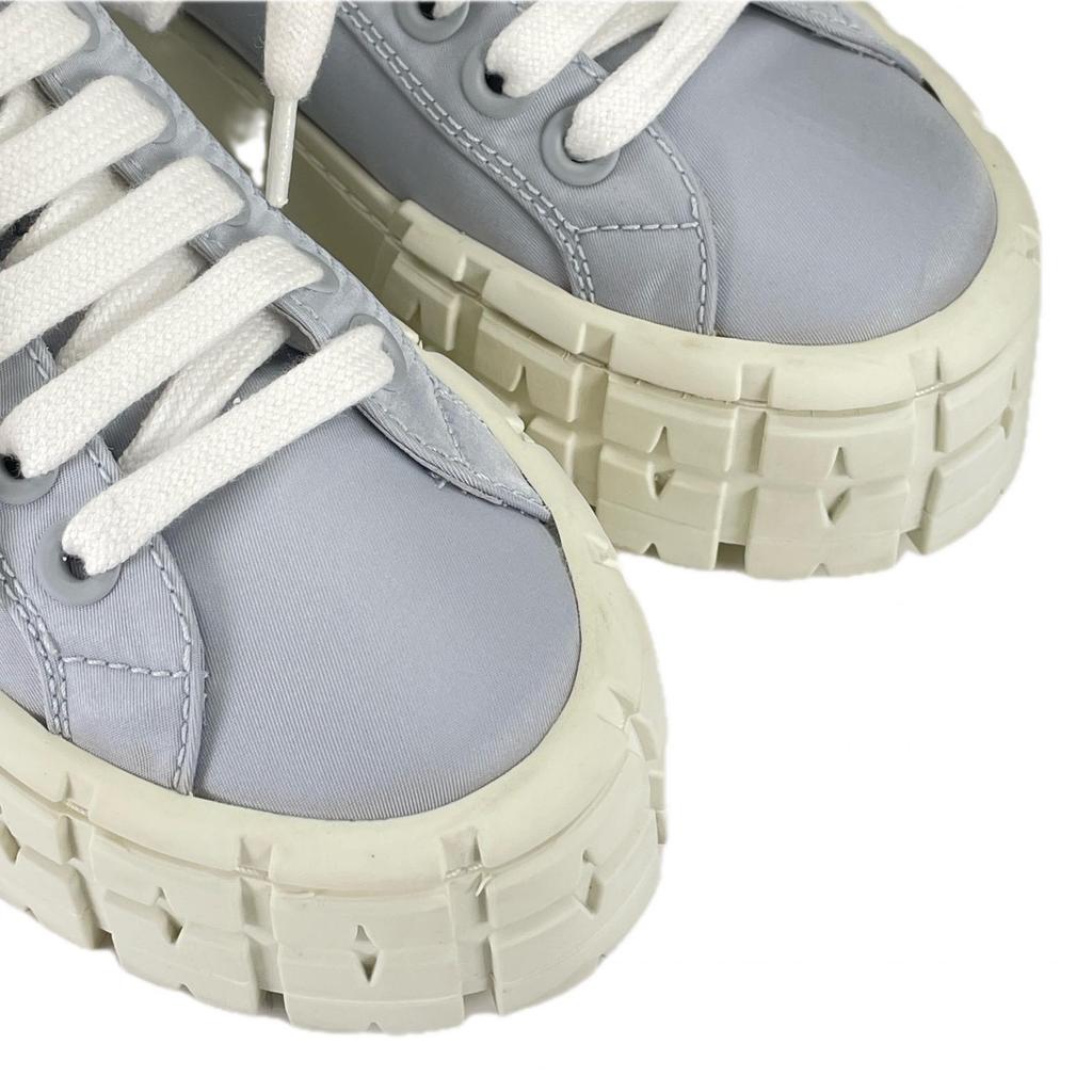 Tolle PRADA Sneaker Re-Nylon Doppelrad Dreieckslogo blau Nylon Damen 35.5 1E260M Gebraucht