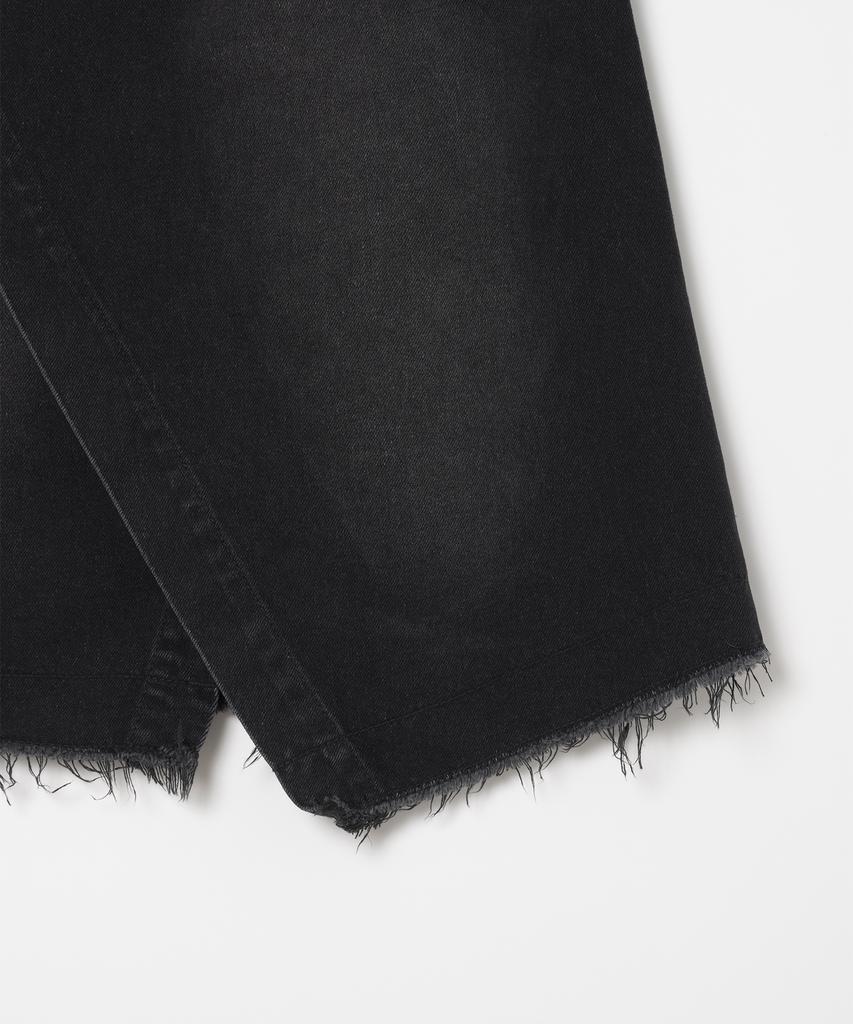 Milo Woman Denim Midi Wrap Skirt [Black Denim]