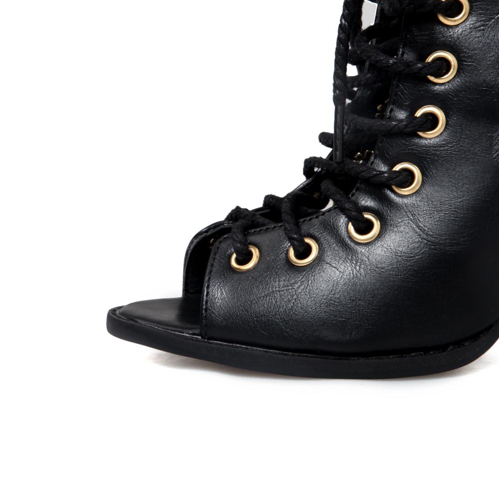 Dámské sandály na vysokém podpatku léto nové boty s tlustým podpatkem a rybí špičkou velká velikost římské sandály