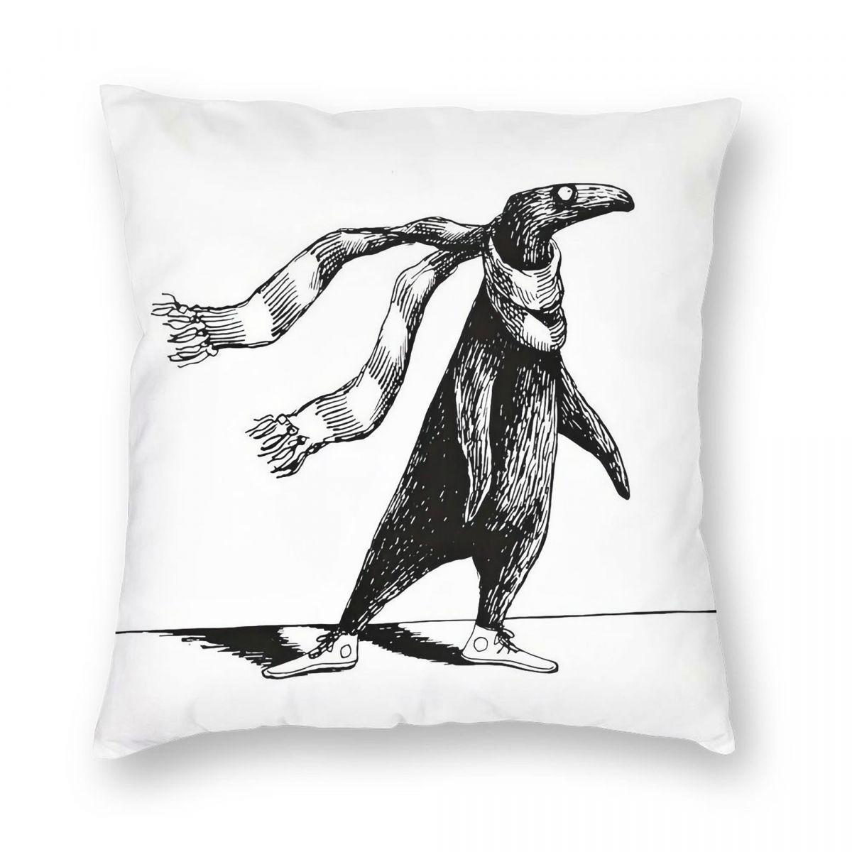 Edward Gorey Doubtful Guest Pillowcase Polyester Linen Velvet Pattern Zip Decorative Throw Pillow Case Home Cushion Cover Peach skin 18*18(CM)-1Pcs