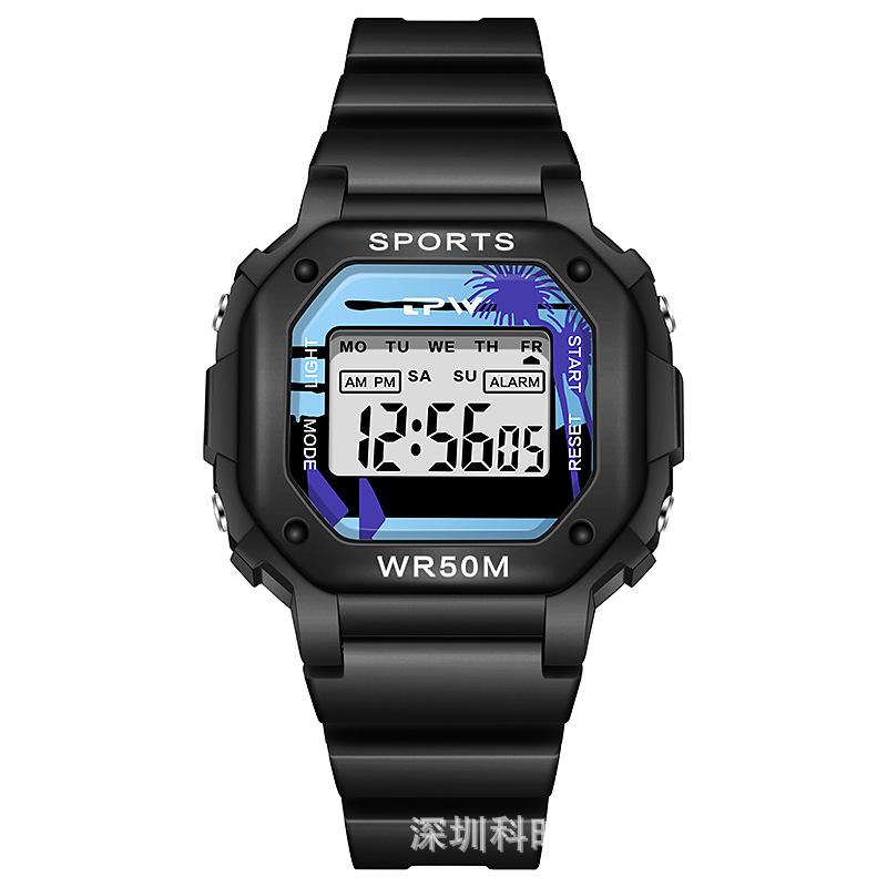 Digital Watches Lady Sports Luminous Multifunction Waterproof Chronograph Wristwatches Outdoor Girls Fashion Student Watch