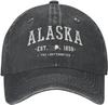Alaska Est 1959 Baseball Cap Unisex Sun Washed Dad Cowboy Trucker Hat