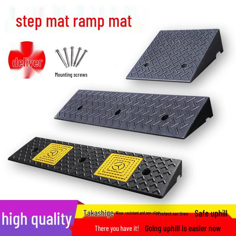 Rubber Car Ramp: Multipurpose Mat for Curbs, Thresholds, and Speed Bumps