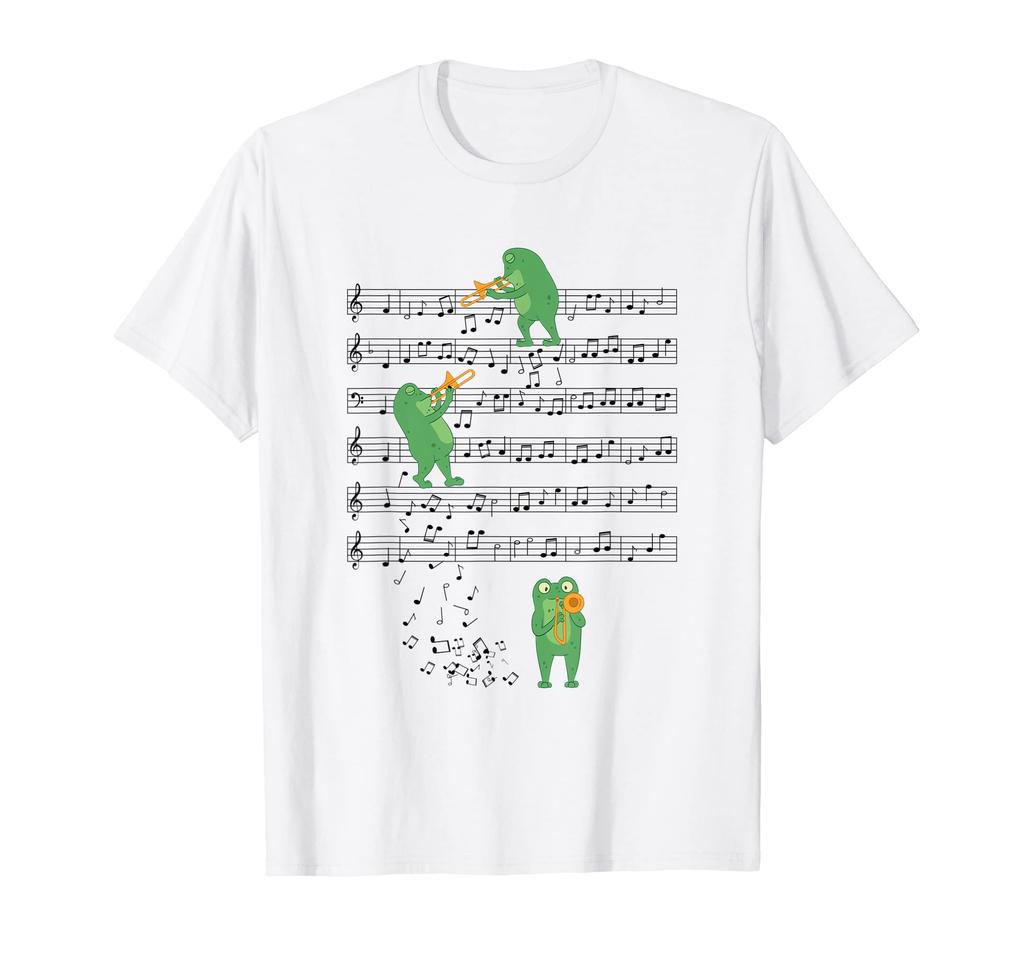 Trombonist Frog Trombone Enthusiast Trombone Clef T-Shirt