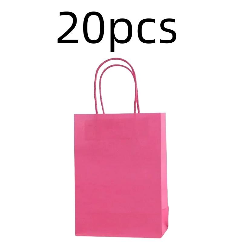 Candy Colorful Shopping Bags 10PCS Kraft Paper Gift Candy Bag Colored Hand-held Paper Bags Wedding Party Decoration Gift