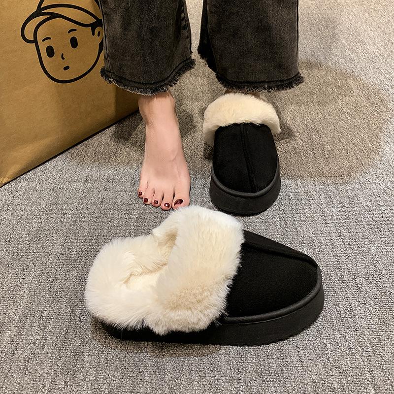 Student Dormitory Home Soft Bottom Non-slip Cotton Slippers Women's 2025 Autumn and Winter New Outer Wear Thick Bottom Heightening Warm Cotton Mop