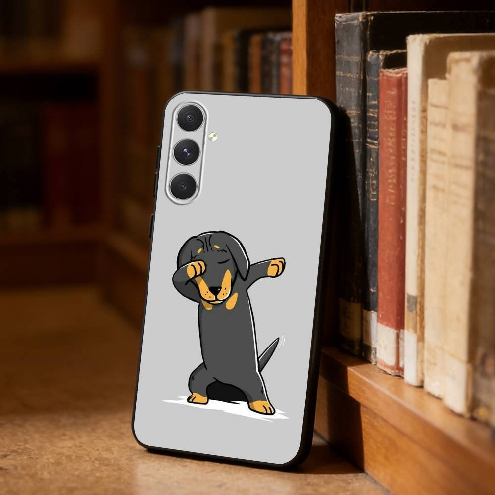 Dachshund Cartoon  Phone Case For Samsung S26,S25,S24,S23,S22,S21,Plus,Fe,Lite,Others Black Cover