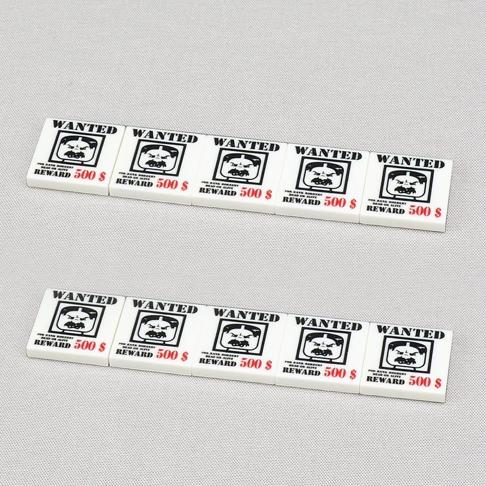 MOC 10PCS 3068 Printed Wanted Poster Avatar Building Blocks Patterned Wall Decoration Compatible Accessories Toy Children Gifts