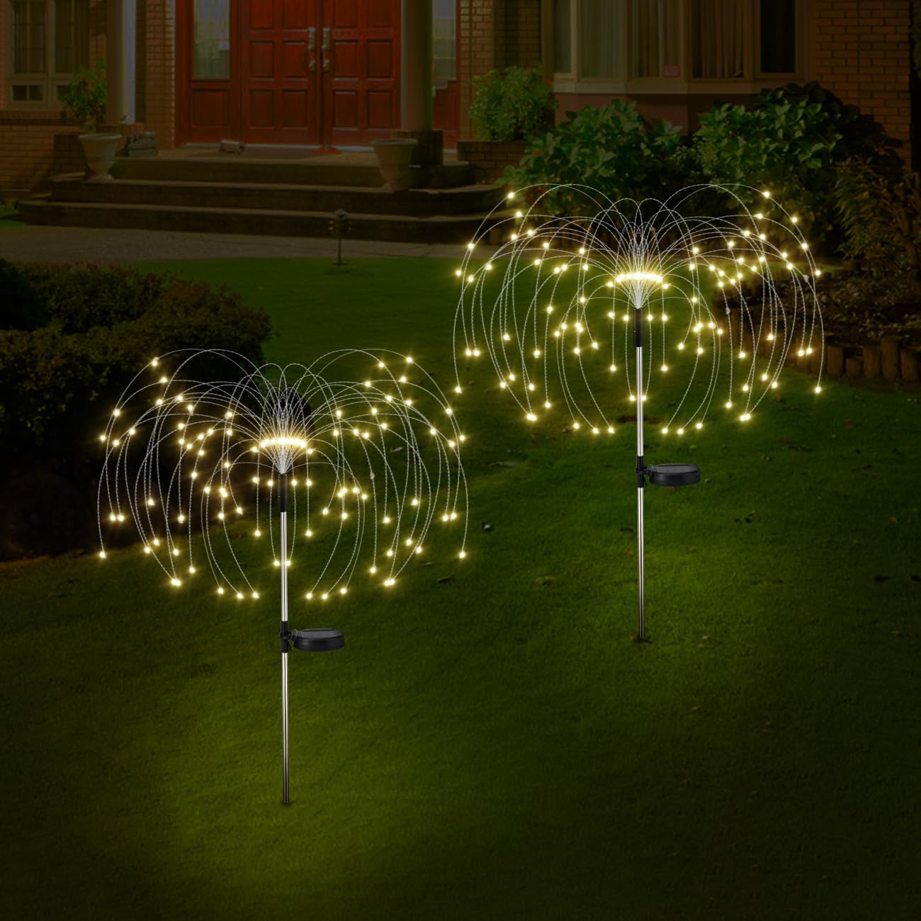 

Lewondr Fireworks Garden Set of Christmas Illumination 40 120 LED 80cm Total Solar Automatic Energy Water Outdoor Shopping Street Interior Lighting