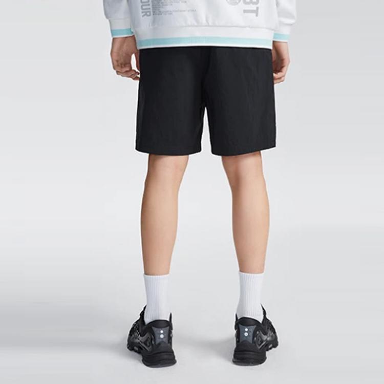 Li Ning Wade Series Letter Print Pattern Loose Reflective Shorts Men shorts Black AKSR217-1