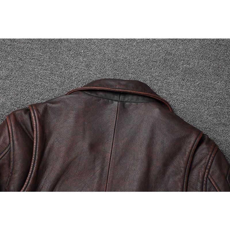 Chinese Size Men Cowhide Coat Vintage Men Leather Jacket Genuine Leather Clothes Men's Winter Jacket Motorcycle Biker Jackets