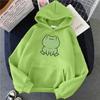 Women Frog Print Hoodie Ladies Candy Colored Long Sleeved Fleece Hooded Student Loose and Casual Top