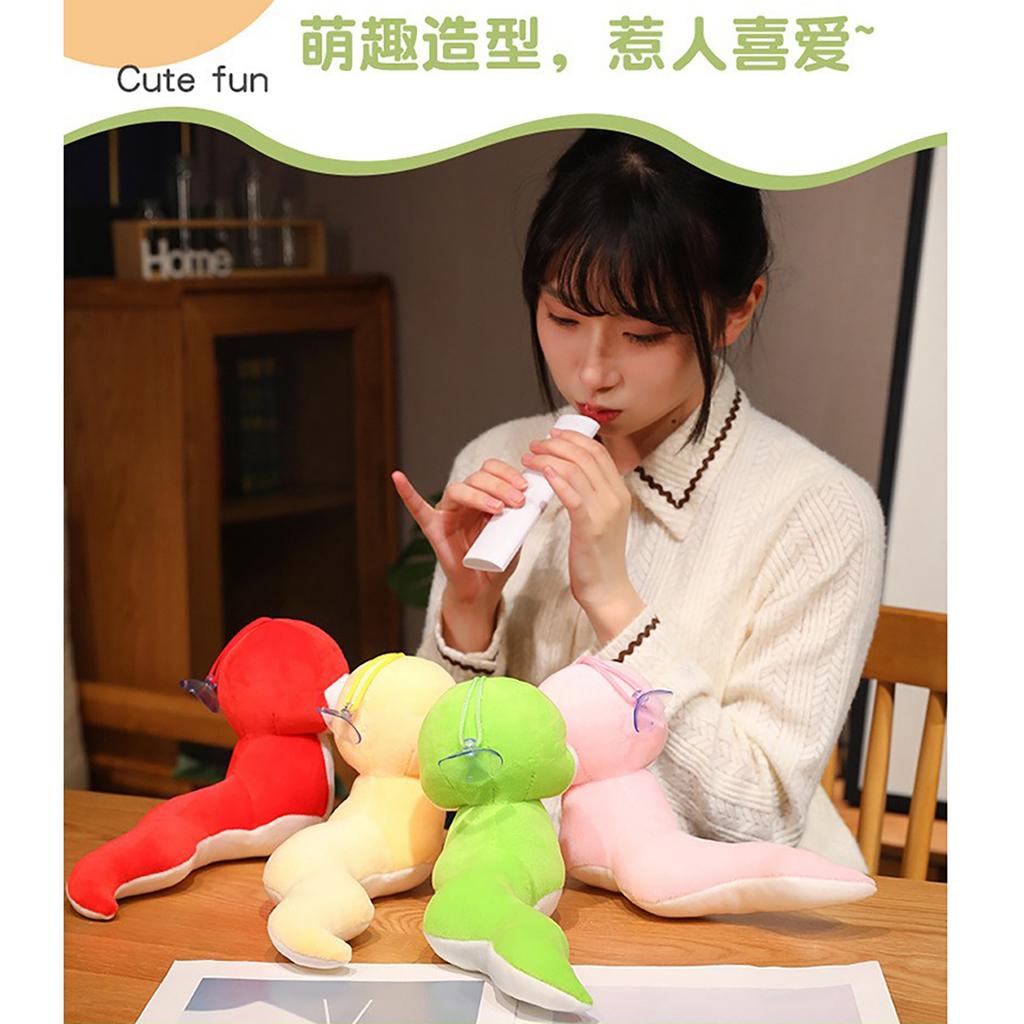 Snake Doll Cute Cartoon Snake Plush Toy Soft Snake Stuffed Animal Doll Home Decor with Suction Cup