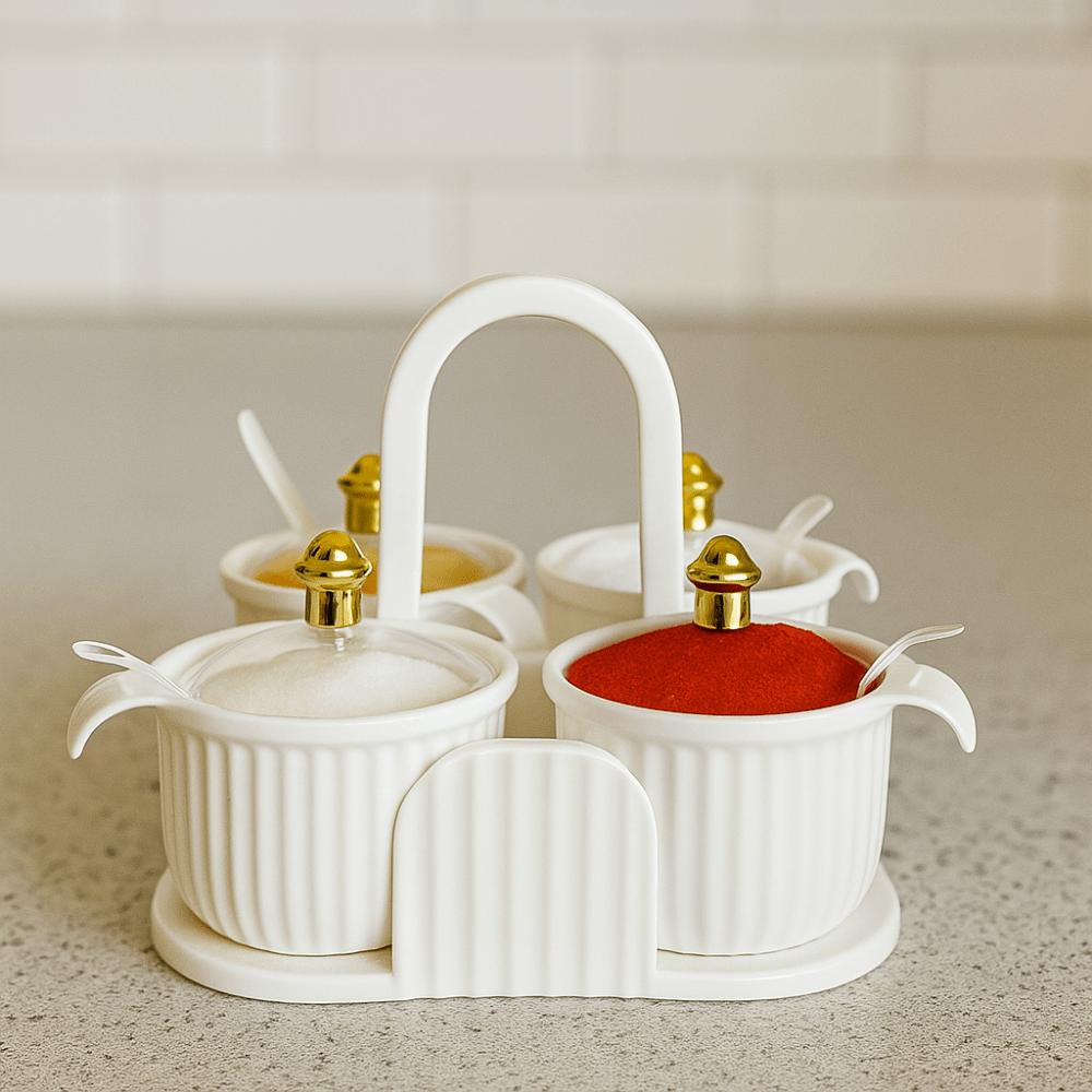 Sealed Multi-grid Seasoning Box Moisture-proof Salt Container Spice Seasoning Box  for Home