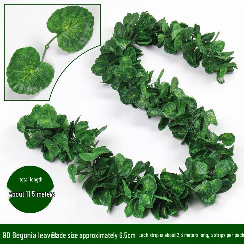 Artificial Rattan Vines for Pipe and Ceiling Decoration - Fake Green Leaves