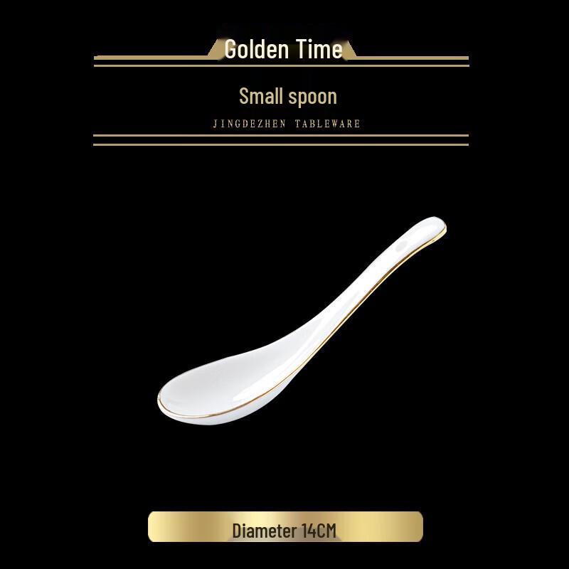 Nordic Handmade Ceramic Gold Rim Small Spoons (5-Pack)