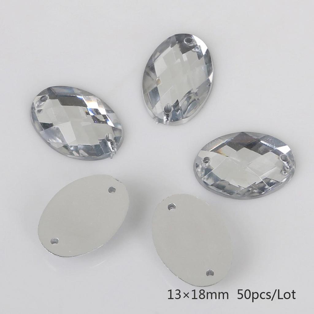 Round Multi-Faceted Acrylic Rhinestones with Double-Hole Flat-Back for Jewelry Accessories