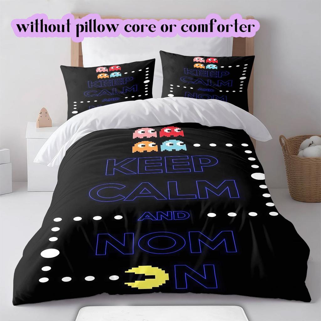 Copripiumino Morbido e Confortevole Anime PacMan, Set Biancheria da Letto per Bambini Regalo, Misura Extra Large, Varie Misure Disponibili