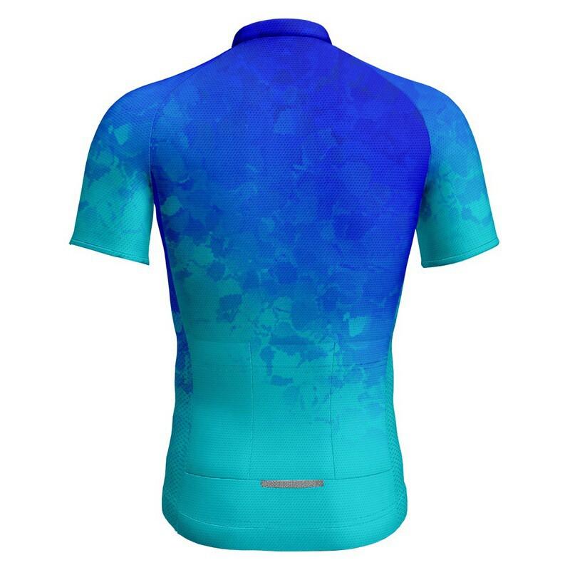 Mens Slim Fit Short Sleeve Cycling Jersey 3D Digital Print Breathable Quick Dry Performance Sportswear