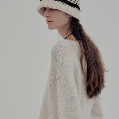 MOONSUN SS20 Honeycomb Knit Hat / Cream