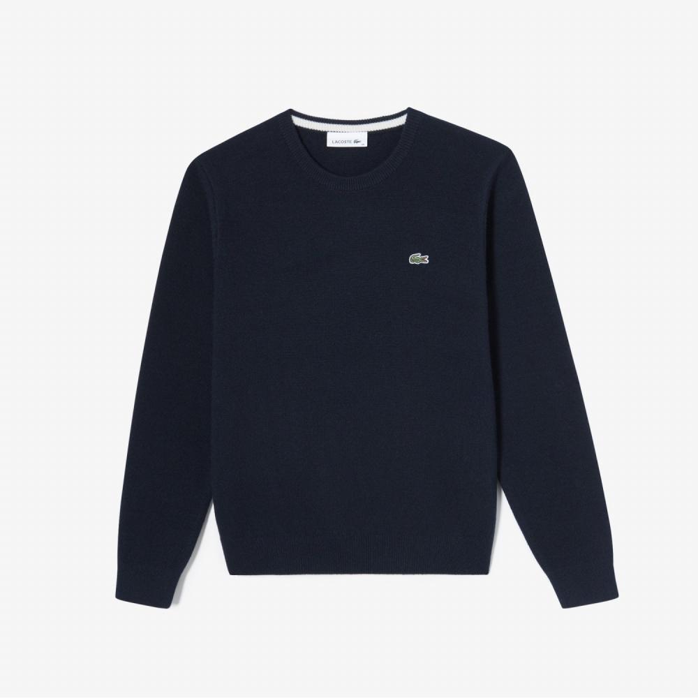 

LACOSTE Женский базовый свитер с круглым вырезом [Темно-синий]
