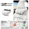Washable PU Leather Neck Protector Memory Foam Car Pillow/Backrest Breathable Cover with Adjustable Auto Pad Elastic Strap Relieve Fatigue