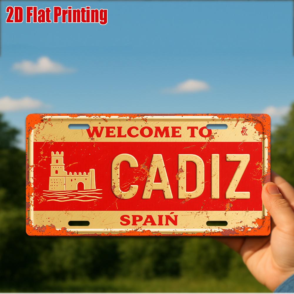 

D Flatpc Vintage Metal Sign for Decorationg Only Decorative Sign ( ) WELCOME to CADIZ Aluminum Sign Home Decor 15x30cm(5.9x7.8inch)
