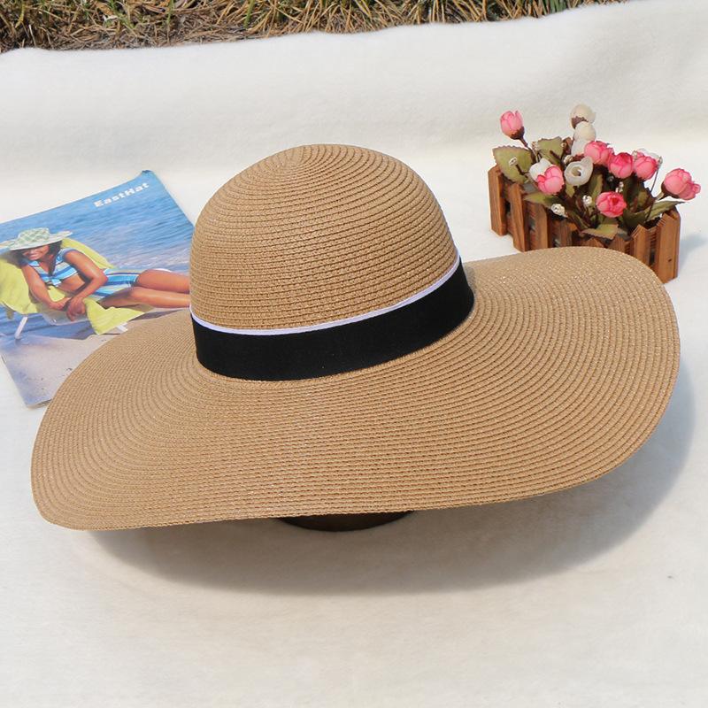 Car and Horse Encrypted Edition Braid Big Eaves Hat Big Edge Straw Hat Sun Hat Ladies Summer Tide Beach Hat Paper Grass