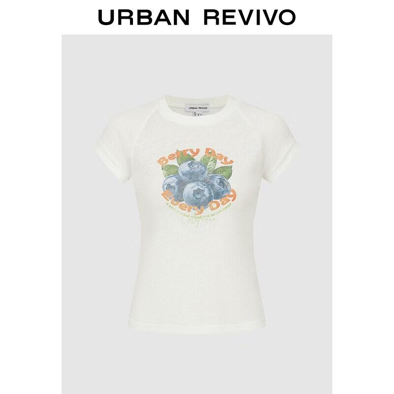 UR2026 Women s Casual Blueberry Print T-Shirt M
