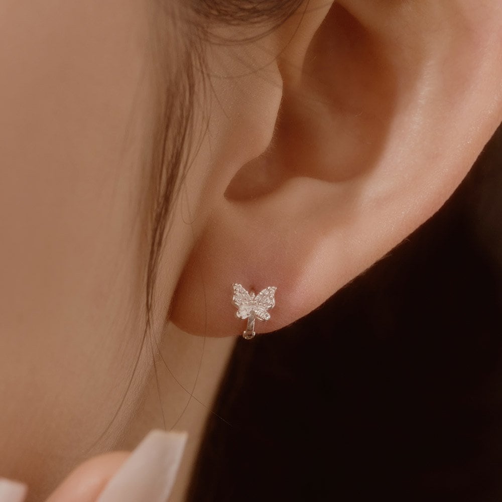 925 Silver Vanessa One-Touch Ring Earrings W