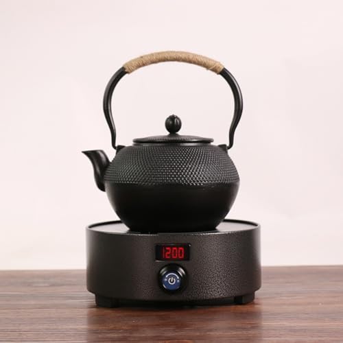 OULOVECO Iron Kettle, IH Compatible, Direct Heat Compatible, Cast Iron Teapot, Traditional Craft, Pumpkin Shaped Kettle, Suitable for Offices, Kitchen