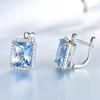 925 Sterling Silver Luxury Nano Sky Blue Topaz  Emerald Gemstone Clip On Earrings Earrings For Women Birthday Fine Jewelry Gift
