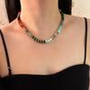 Turquoise Bohemian Beaded Clavicle Necklace - Summer Casual Vacation Style for Women