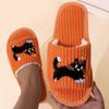 Søte tegneseriekatt tøfler med nisselue og stripete design - Sklisikker EVA-såle, mykt stoff innesko for menn og kvinner,
