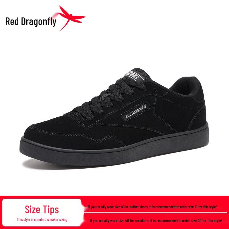 Red Dragonfly Men s Black Retro Leather Skate Shoes - Autumn 2025 Collection: Comfortable, Casual, and Versatile. 44
