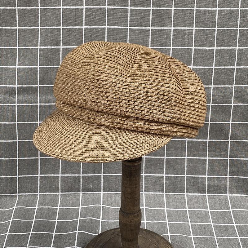 Summer Short Brim Pumpkin Hat Casual Sun Hat Newsboy Hat Duck Tongue Straw Hat Female Beret Octagonal Hat Tide