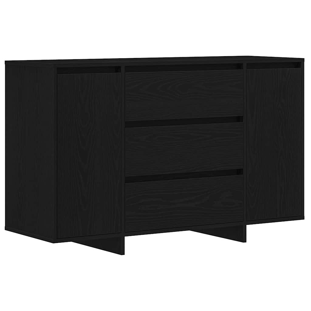 Sideboard Black Oak Effect 120 x 41 x 75 cm Wood Based Material