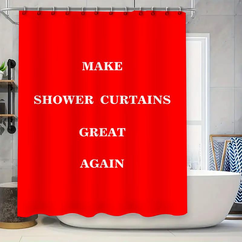 

Red Shower Curtain with White Text Make Your Bathroom Stand Out 90x180cm