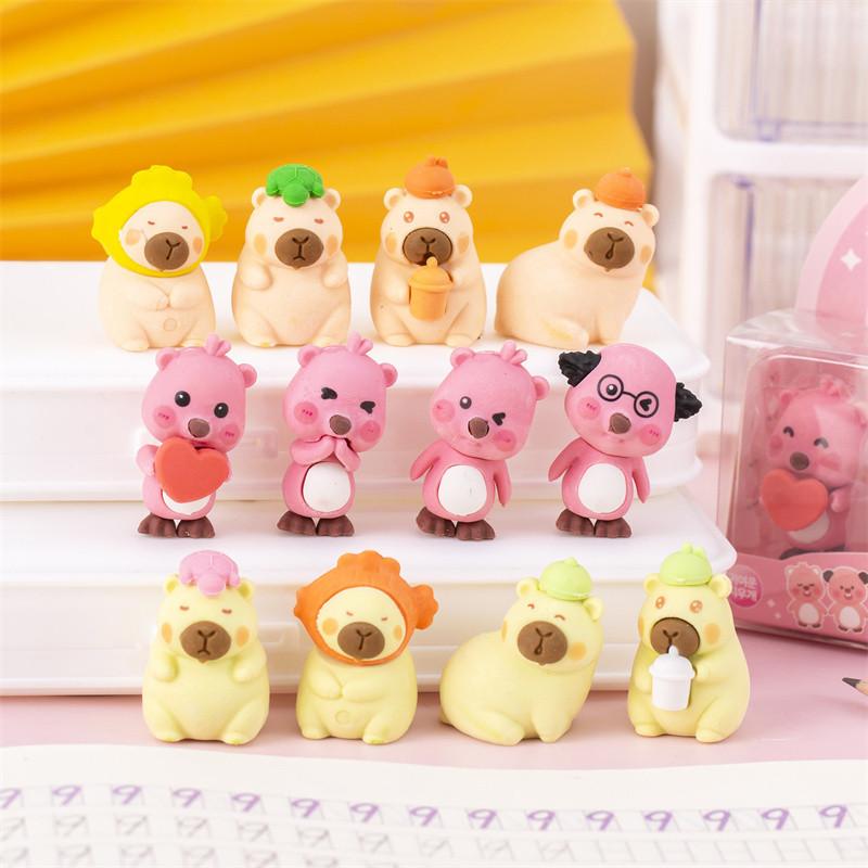 Random Color Creative Cute Guinea Pig Beaver Boxed Eraser Set Student Stationery Children's Day Final Prize Gift Christmas