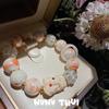 Flower Silk Color, Agate Entangled Blessing Bead Bracelet, New Chinese Style, Flower Like Brocade Flower Ball Glazed Bracelet, Combination