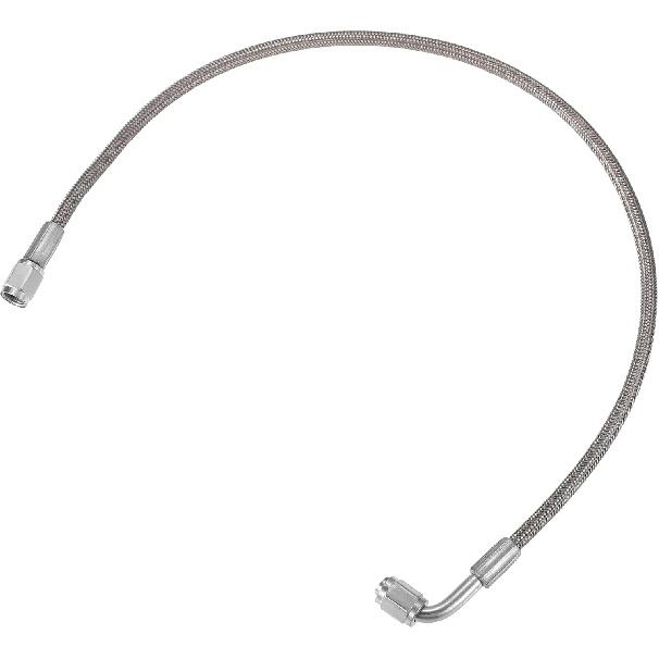 

AN3 Braided Steel Turbo Oil Feed Line 90 Degree to Straight Hose End, 18 Remote Turbocharger Oil Drain Return Line Universal for Car Durable 21 inch