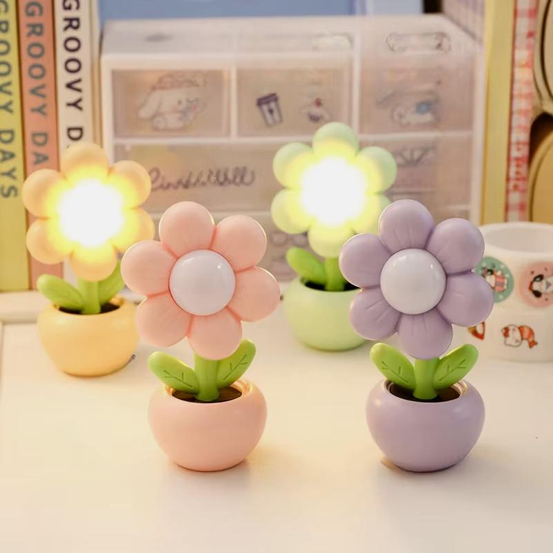 LED Floral Mini Night Light For Bedroom Desk Mini Deco Table Lamp Children's Room Gift Creative Decoration Night Lamps